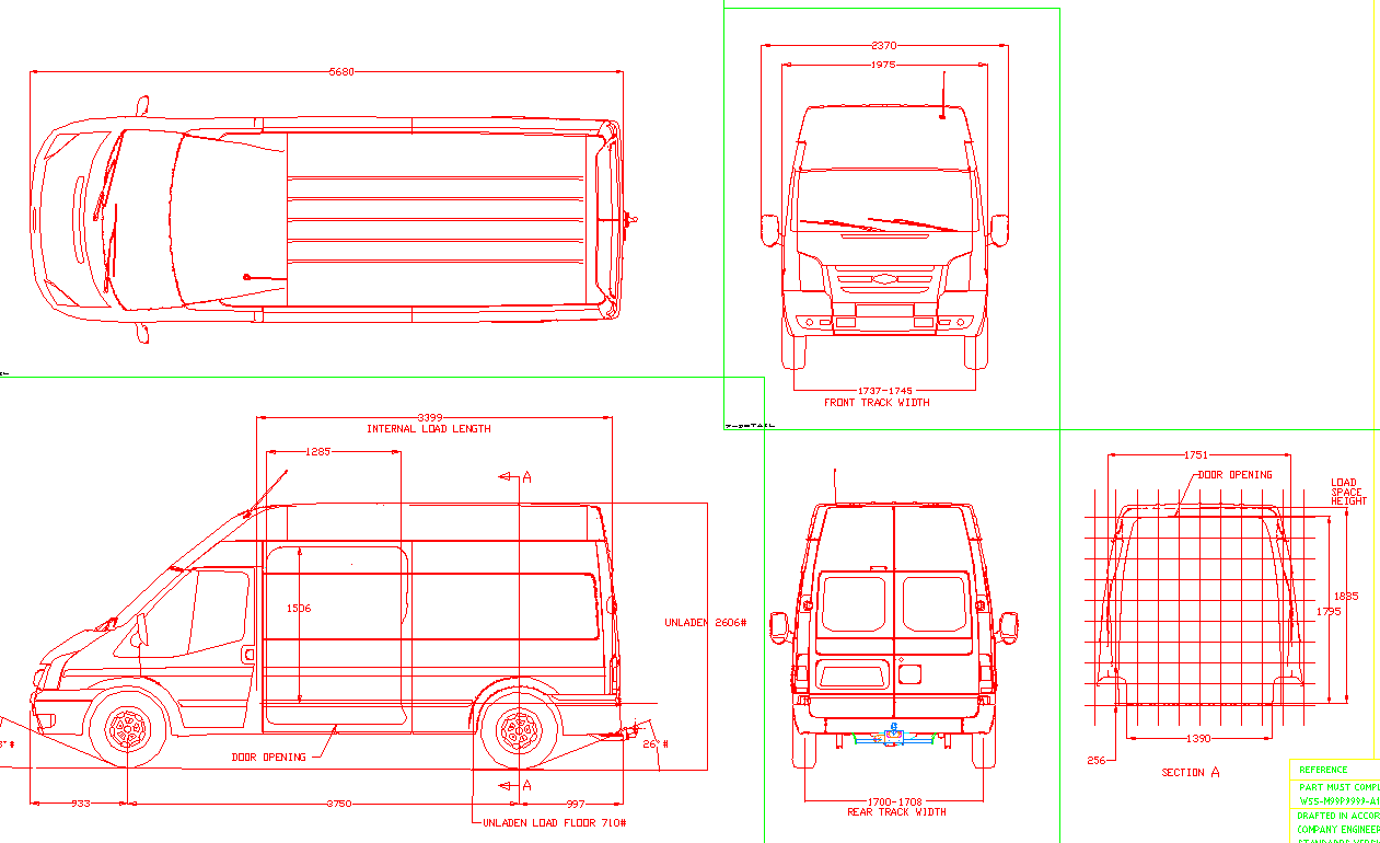 Ford transit mwb high roof dimensions